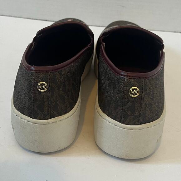 Women's Michael Kors Brown Merlot Teddi Slip On Flat Slide Shoes Size 7M - Picture 3 of 10